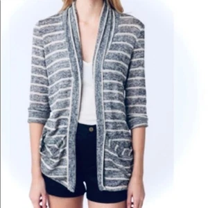 Cárdigan abierto Urban Outfitters alfileres y agujas azul marino a rayas mediano para mujer - Imagen 1 de 5