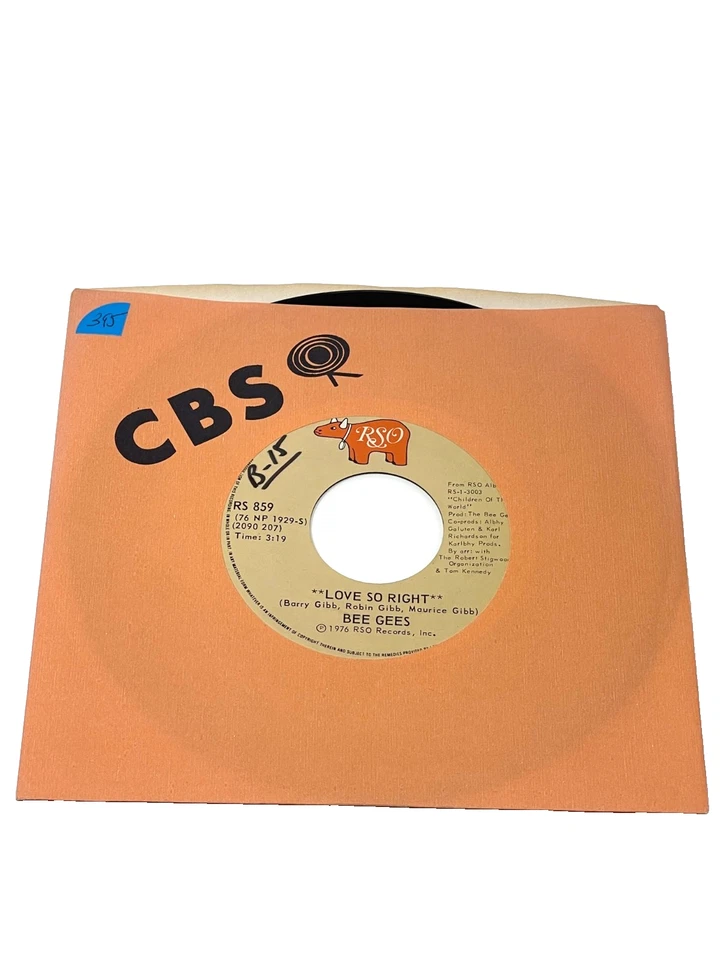 Bee Gees 'Love so right' & 'Down the road' 1976 7" 45 RPM (#395) - Image 1 of 3
