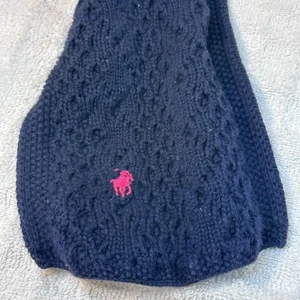 Polo Ralph Lauren Knit Scarf Navy Pink Pony Logo Preppy Classic - Picture 1 of 4