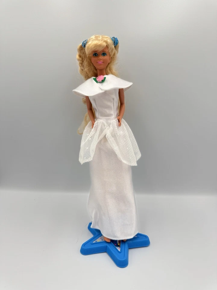 Muñeca Barbie nupcial 1990 vestido de novia blanco novia Mattel Foto 1 de 3