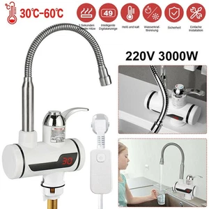 3000W LED Elektrisch Durchlauferhitzer Wasserhahn Sofort Warm Armatur Bad/Küche - Bild 1 von 12