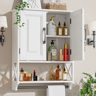 Mueble de pared de baño con 2 puertas y estantes Foto 1 de 4