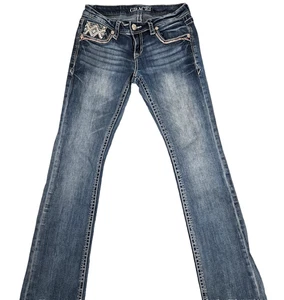 Grace In LA Jeans Size 27 Embellished Bootcut Denim Embroidered Stretch Cowgirl - Picture 1 of 15