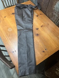Newport News Brown Leather Pants Size 10T - Picture 1 of 9