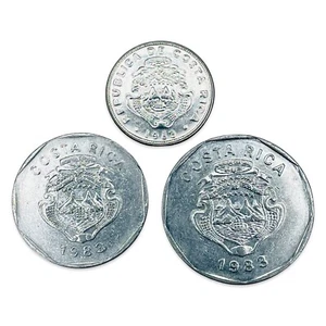 Lot 3 Costa Rica 2, 10 & 20 Colones Münzen - alle 1983 #CAM1028 - Bild 1 von 2