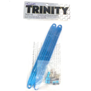 Vintage Team Trinity Blue Anodized E-Maxx Battery Straps TK5115 New In Package - Picture 1 of 5