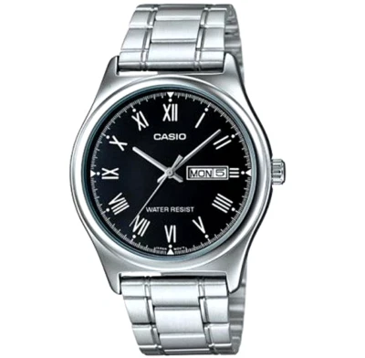 CASIO MTP-V006D-1BUDF OROLOGIO UOMO ACCIAIO DATA NERO NUMERI ROMANI SOTTOCOSTO - Immagine 1 di 3