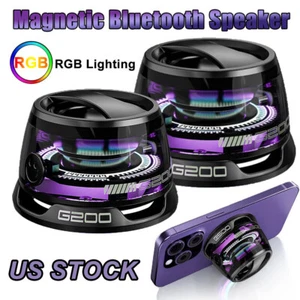 G200 Magnetic Bluetooth Speaker Mini Wireless RGB Lights Portable Phone Holder - Picture 1 of 11