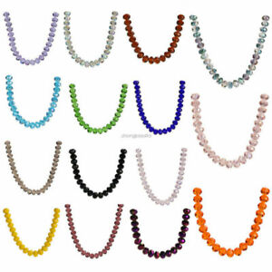 14x10mm Faceted Glass Crystal Rondelle Bead Loose Spacer Beads 42 Colors 10pcs