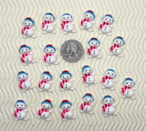 20 pc x 7/8" Resin Snowman Flatback Embellishment for X'mas/Christmas SB240A - Picture 1 of 1