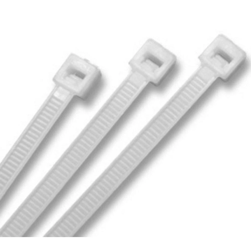 White Cable Ties 200mm x 2.5mm Discount Multi Pack Zip Ties Nylon Tie Wraps - Image 1 of 1