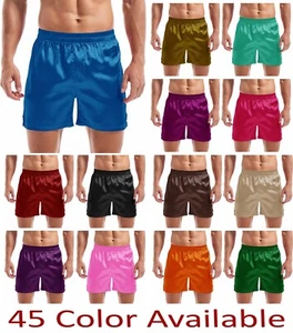 Men Satin Short Pant Sleepwear Lounge Underwear Silk Boxer Bottom Sleep Pajama - Picture 1 of 38