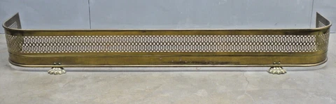 CLASSIC Vintage 20th Century Reticulated BRASS Claw Foot FIREPLACE Fender Cover