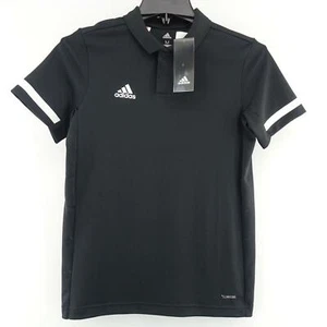 NWT Youth Boys Adidas Climacool Black Athletic Soccer Polo Shirt Size Medium M - Picture 1 of 4