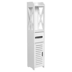Over The Toilet Cabinet 2-Doors Bathroom Storage Organizer 3 Adjustable Shelf - Picture 1 of 12