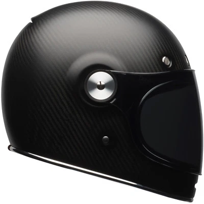 Bell Bullitt Carbon Matte Black Classic Vintage Motorcycle Helmet - Choose Size - Image 1 of 4