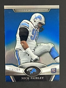 2011 Topps Platinum #38 Nick Fairley RC Blue SP #/299 Detroit Lions - Picture 1 of 2