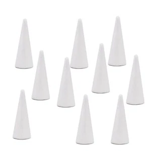 10 Pack Foam Cones Polystyrene Cone 2x4 Inch for Christmas Tree Project Weddi... - Picture 1 of 7