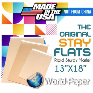 The Original Stay Flats Plus Envelope 13"x18" Rigid Sturdy Mailer Usa #1 - Picture 1 of 2