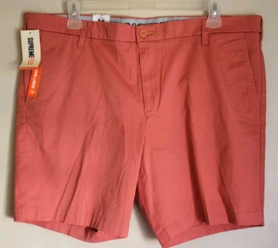 Dockers Supreme Flex 终极短裤男式 42 码三文鱼红色斜纹布弹力新品 — 第 1/4 张图片