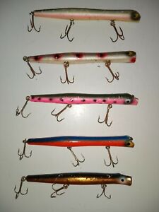 Pencil Plugs lot of (5)  for walleye fishing whipping handlinin. Free shipping