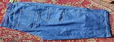VTG Orvis Womens Sz 16 Carpenter Capri Crop Denim Jeans High Rise Pants Blue EUC Foto 1 de 3