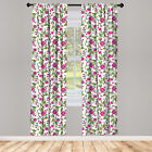 Floral Curtains 2 Panel Set Flowers With Curved Branches