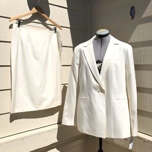Pendleton Pant Suit 2 Pc. Wool Jacket & Skirt Ivory 12/16 $408