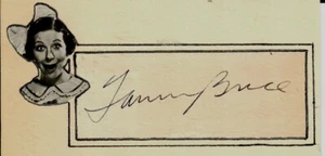 RARE! “Ziegfeld Follies" Fanny Brice Cut Signature - Picture 1 of 1
