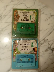 Lot 2 Vintage Superscope Story Teller Books And Cassettes David And Goliath Etc - Picture 1 of 4