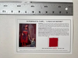 Adventures Of Superman 1950s TV show prop GEORGE REEVES Cape Costume Swatch - Picture 1 of 7