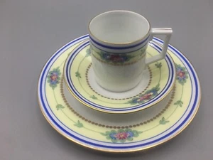 Trio Set Yellow Hochst Porcelain Sevrer Style Demitasse Cup Saucer & Plate - Picture 1 of 11