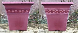 Pack De 2 Cuadrado Jardín Macetas Tiesto Patio Hierba Exterior 25cm - Imagen 1 de 3