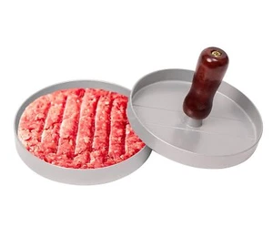 PRESSA PER HAMBURGER STAMPO FORMA BURGER CARNE ANTIADERENTE IN ALLUMINIO 11CM - Foto 1 di 2