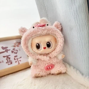 Rosa pelziges Monster Kostüm Outfit für Labubu Puppe - süße Plüschkleidung - Bild 1 von 1