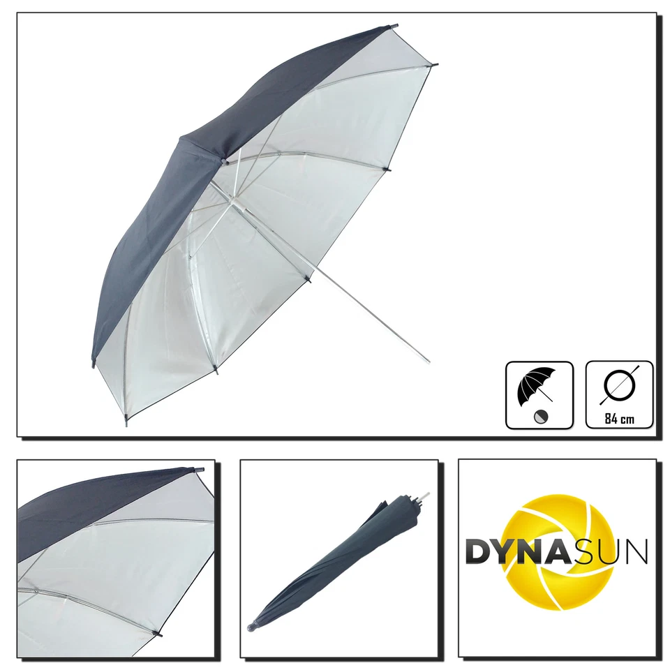 DynaSun KU33SR 84cm Studio Schirm Softbox Silber Studioschirm Reflektorschirm - Bild 1 von 1