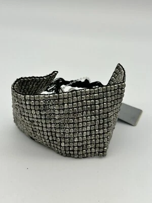 Pulsera Target NUEVO CON ETIQUETAS Piedras Plateadas Cierre Corbata Cadena Correo Look Disfraz India Foto 1 de 4