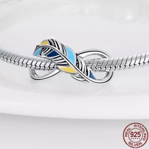 Ciondolo Smalto Piuma Eternal Eternity 8 Acchiappasogni Argento Sterling 925 - Foto 1 di 2