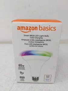  Basics Smart BR30 LED Light Bulb, Color Changing, 60W Equivalent, 800LM, Works - Picture 1 of 5