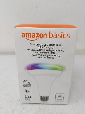  Basics Smart BR30 LED Light Bulb, Color Changing, 60W Equivalent, 800LM, Works - Image 1 of 4