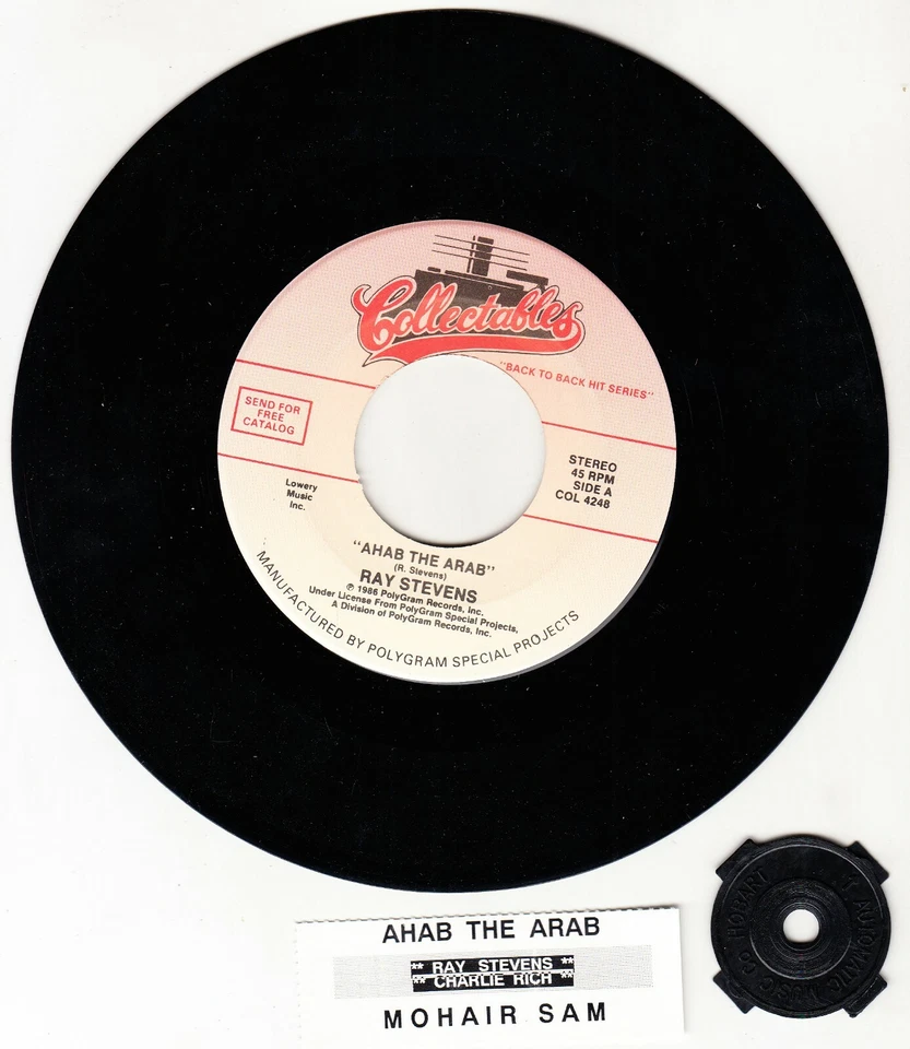 RAY STEVENS  Ahab the Arab & CHARLIE RICH Mohair Sam 7" 45 rpm vinyl record NEW - Image 1 of 1