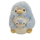 Aurora Baby Mommy & Baby Blue White Penguins Plush Baby Rattle Lovey