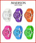 Madison New York Time Flash Silicone Watch Men's Women's Rubber Multicoloured