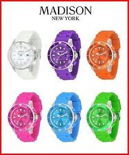 Madison New York Time Design Light Silicone Watch Men Women Rubber