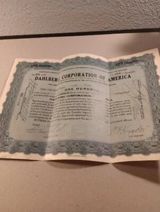 Certificado de stock vintage de Dahlberg Corporation Of America 27 de agosto de 1930... - Imagen 1 de 6