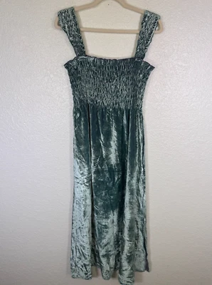 Free People Camille Dress Womens Small Velvet Midi Smocked Romantic Boho NEW - Image 1 of 4