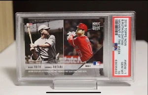 PSA10 Shohei Ohtani Babe Ruth 2018 Topps Now MOW-1 Moment of the Week Card Japan - Bild 1 von 2