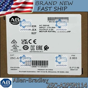 Sellado de fábrica NUEVO PLC 25C-A2P5N114 PowerFlex 527 0,4 kW/0,5 hp unidad de CA AB - Imagen 1 de 5