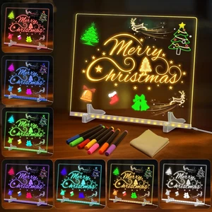 Lavagnetta in Acrilico Con Luci LED 35X25Cm,Lavagna Promemoria LED Con 7 Colori  - Foto 1 di 12