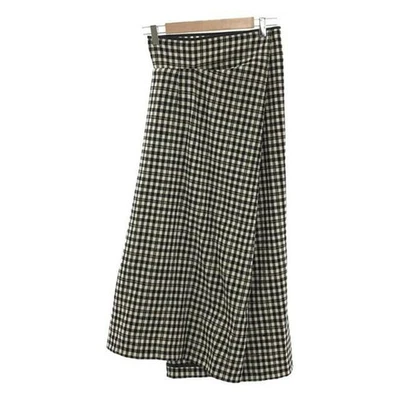 COMME des GARCONS Wool Check Wide Wrap Pants S Black cream-colored Used KLDR-0 - Image 1 of 4